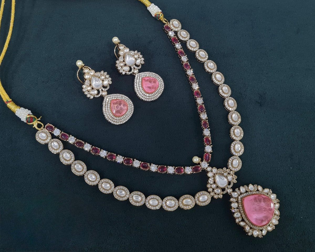 Victorian Necklace 04412 - KRISHNA'S SWETA JEWELLERY