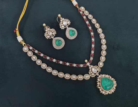 Victorian Necklace 04412 - KRISHNA'S SWETA JEWELLERY