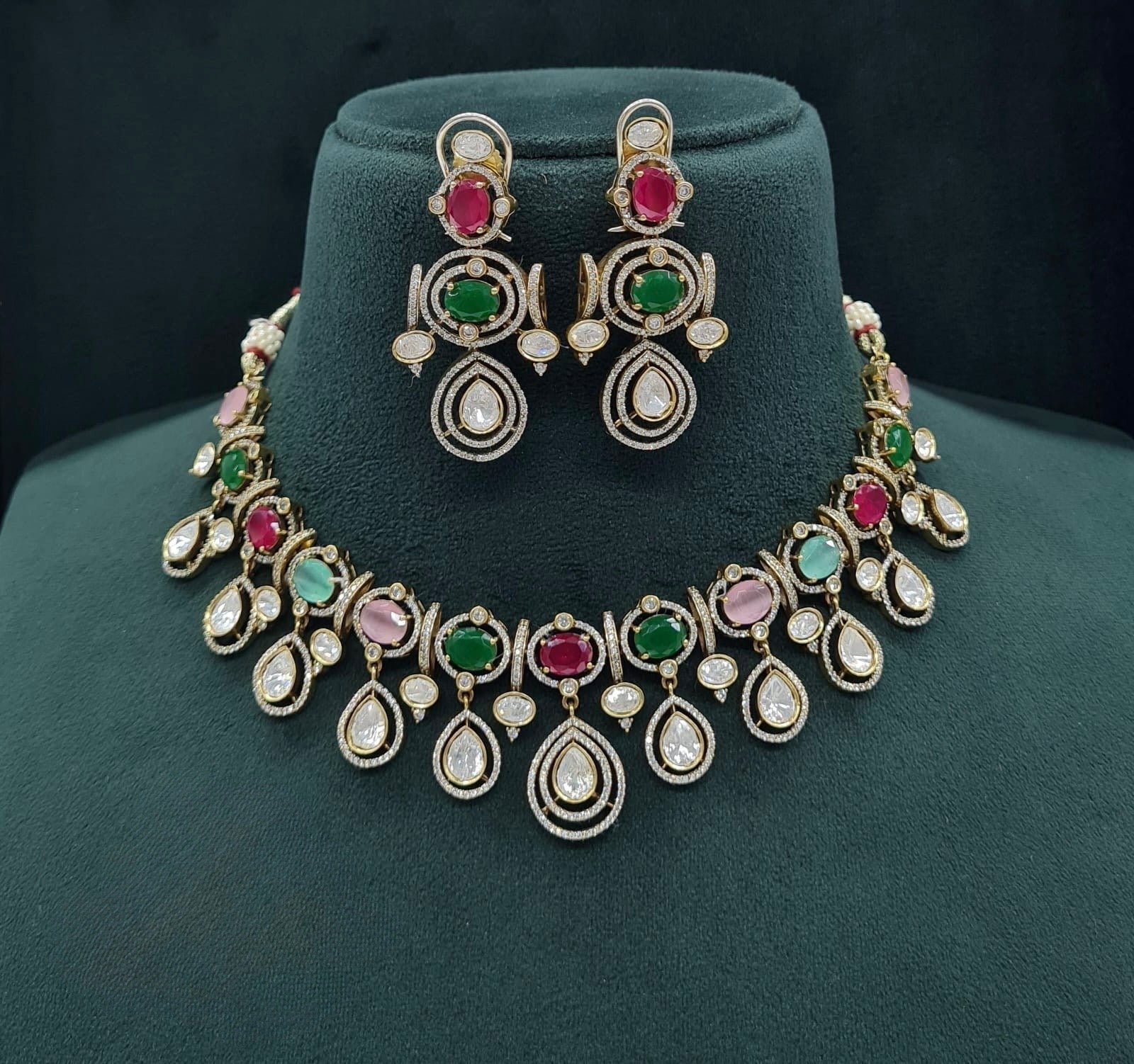 Victorian Necklace 04664 - KRISHNA'S SWETA JEWELLERY