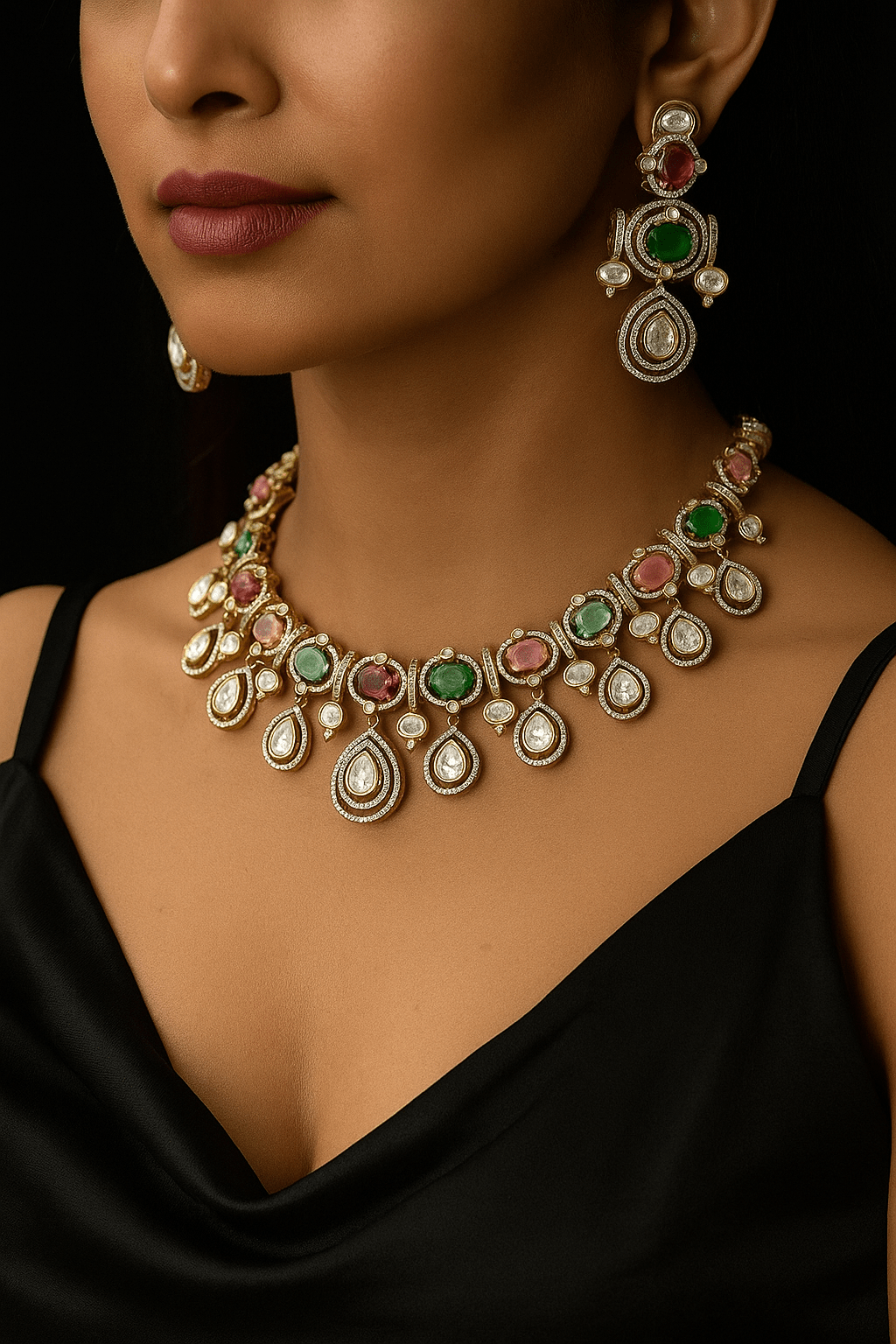 Victorian Necklace 04664 - KRISHNA'S SWETA JEWELLERY