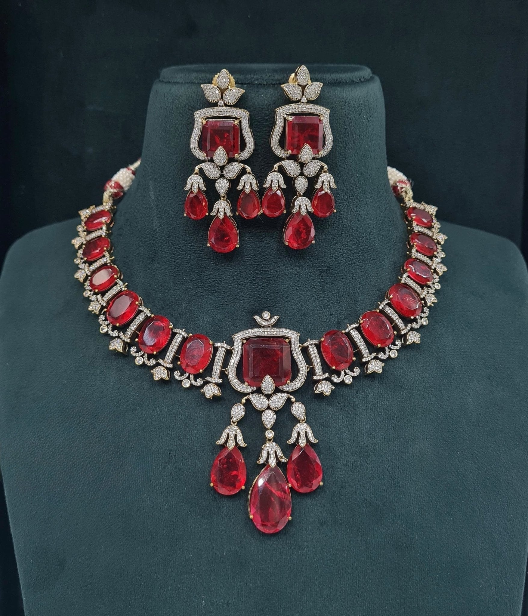 Victorian Necklace 05544 - KRISHNA'S SWETA JEWELLERY