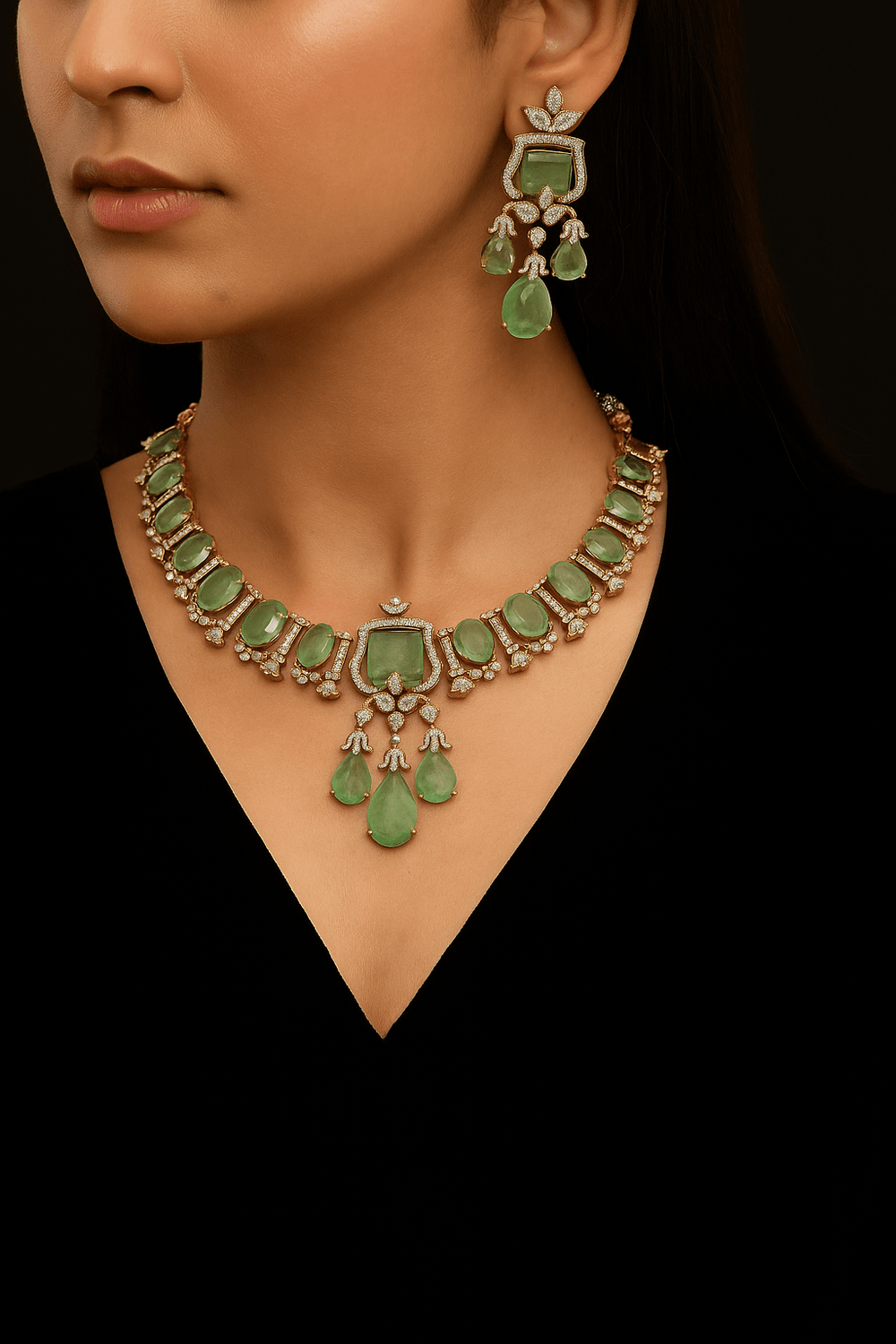 Victorian Necklace 05544 - KRISHNA'S SWETA JEWELLERY