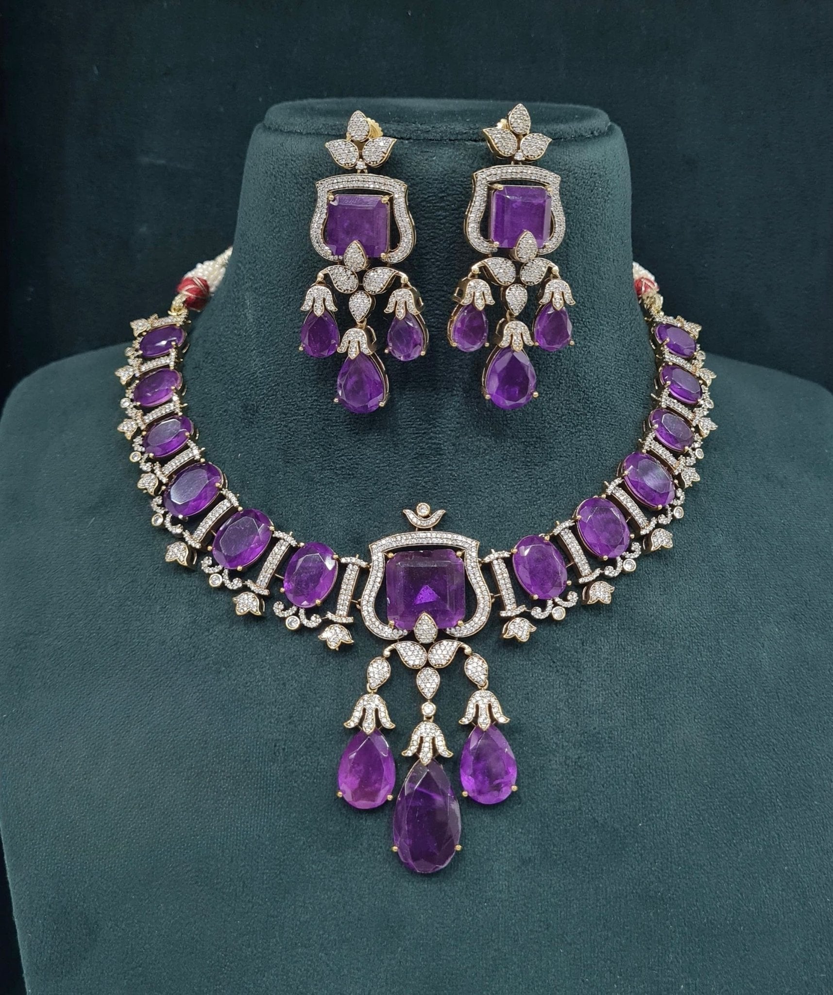 Victorian Necklace 05544 - KRISHNA'S SWETA JEWELLERY