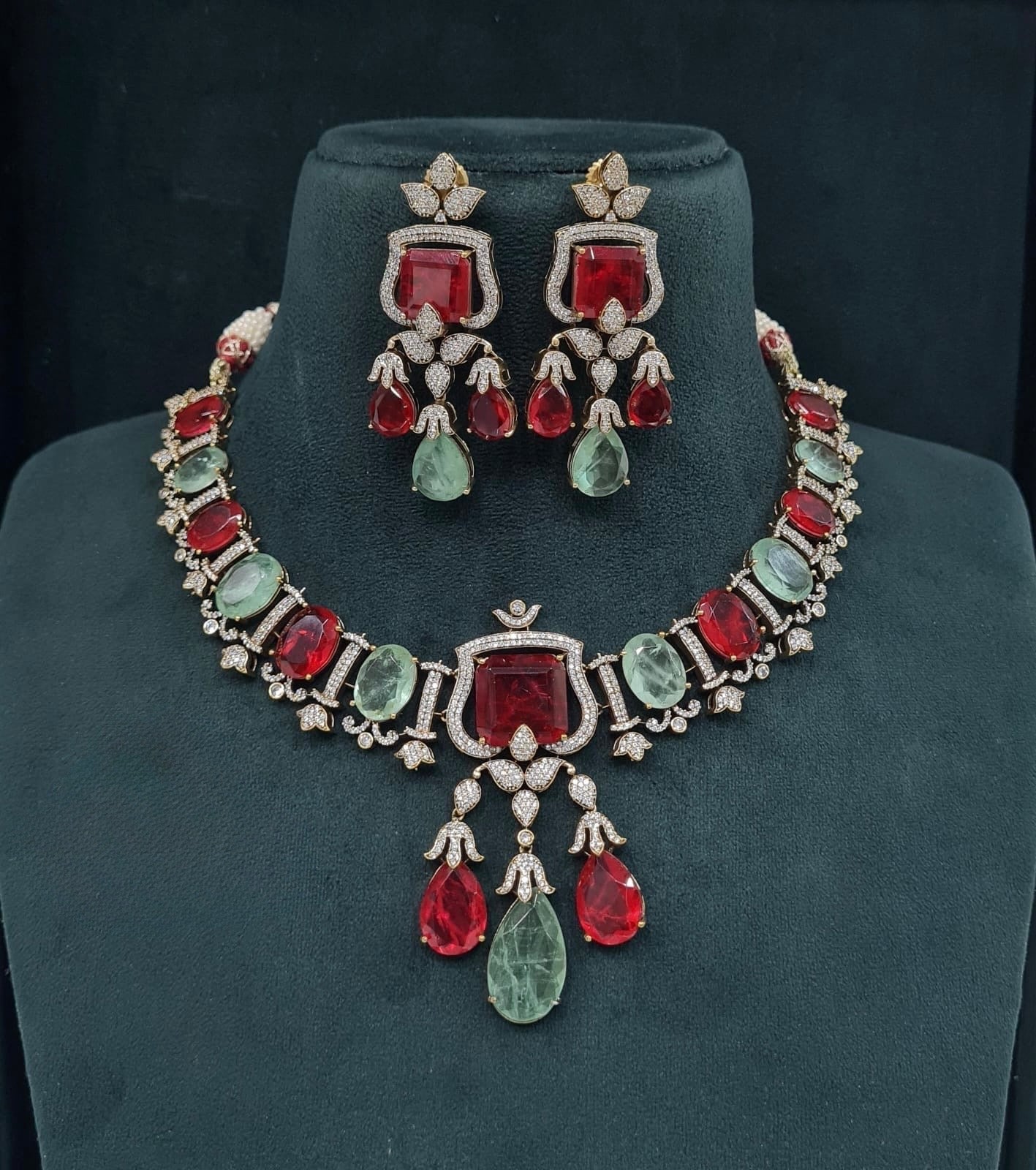 Victorian Necklace 05544 - KRISHNA'S SWETA JEWELLERY