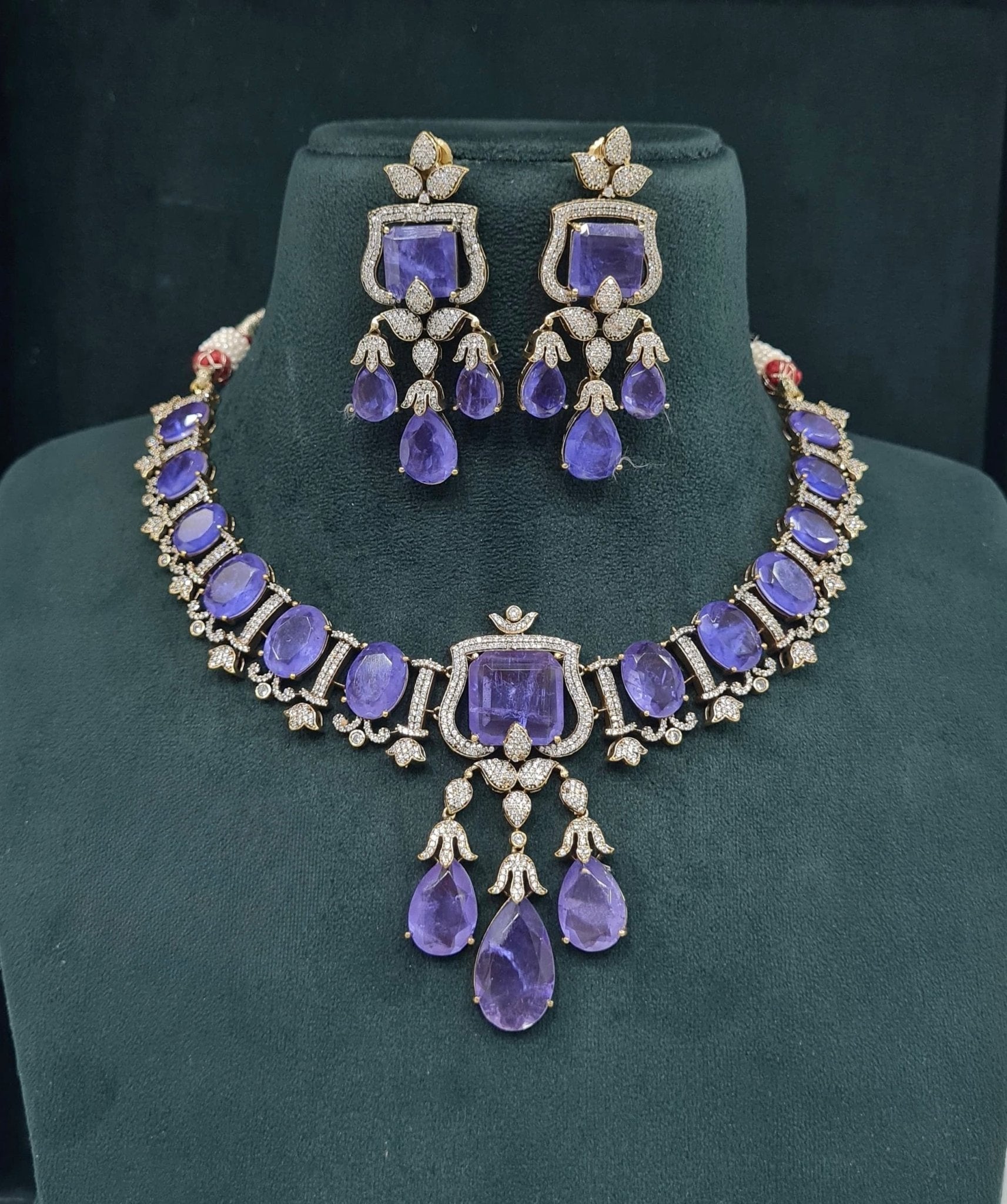 Victorian Necklace 05544 - KRISHNA'S SWETA JEWELLERY