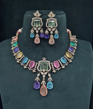 Victorian Necklace 05544 - KRISHNA'S SWETA JEWELLERY