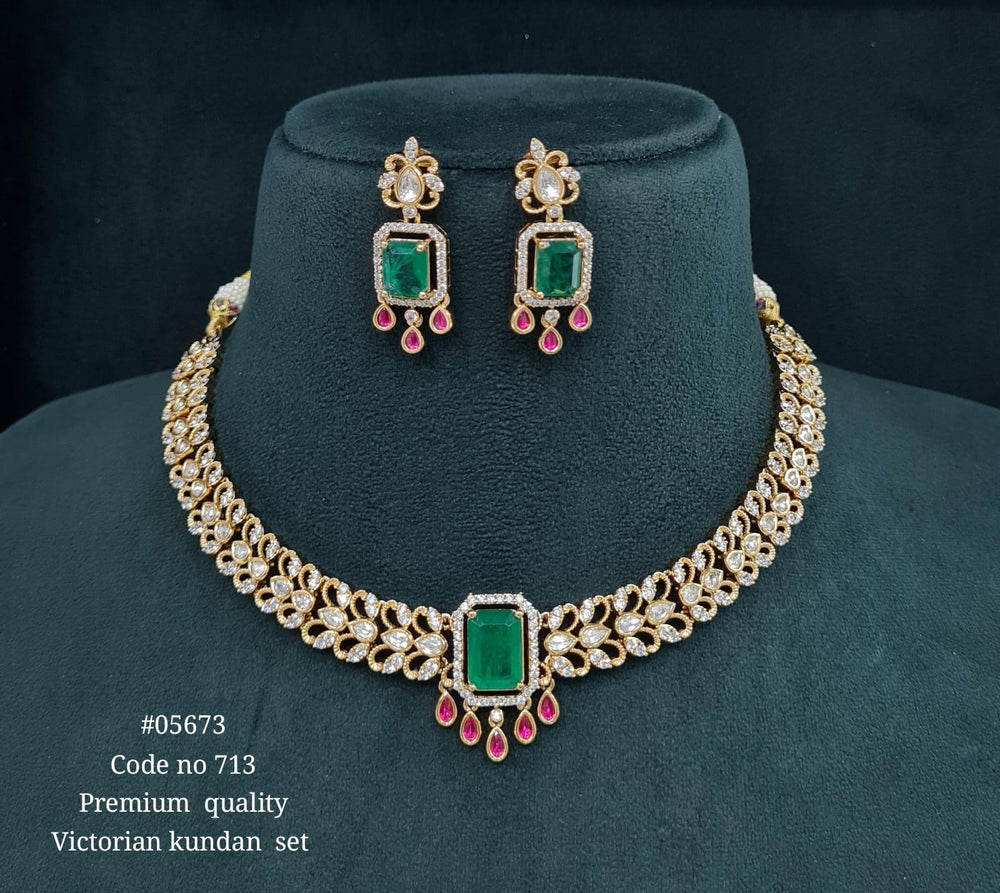 Victorian Necklace 05673 - KRISHNA'S SWETA JEWELLERY