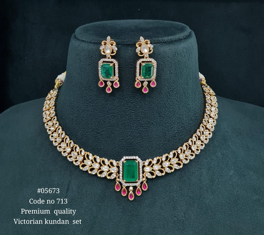 Victorian Necklace 05673 - KRISHNA'S SWETA JEWELLERY