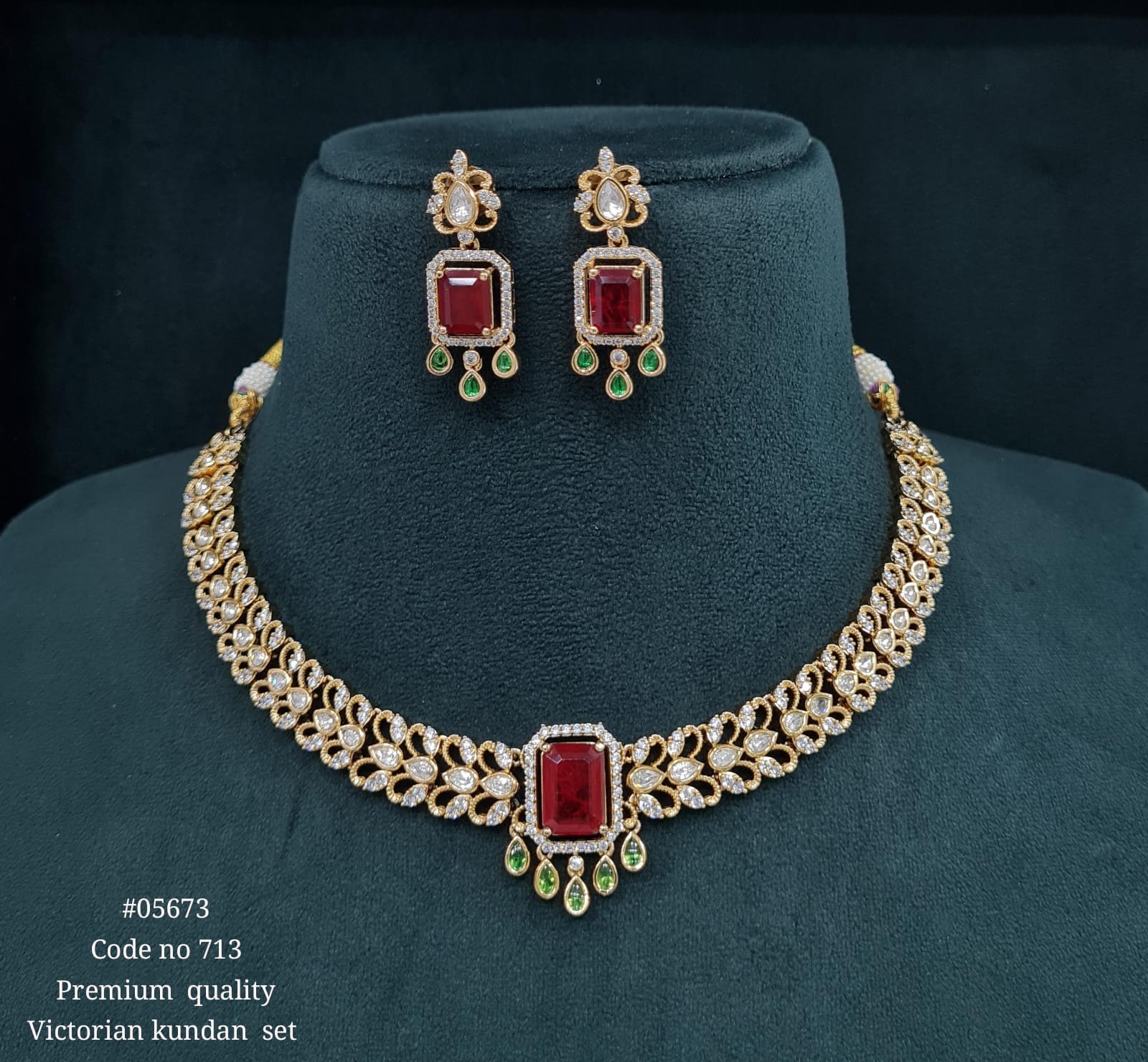 Victorian Necklace 05673 - KRISHNA'S SWETA JEWELLERY