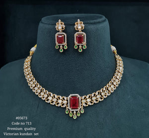 Victorian Necklace 05673 - KRISHNA'S SWETA JEWELLERY