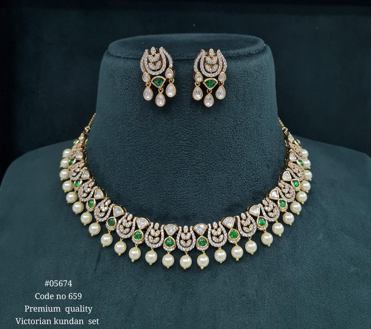 Victorian Necklace 05674 - KRISHNA'S SWETA JEWELLERY