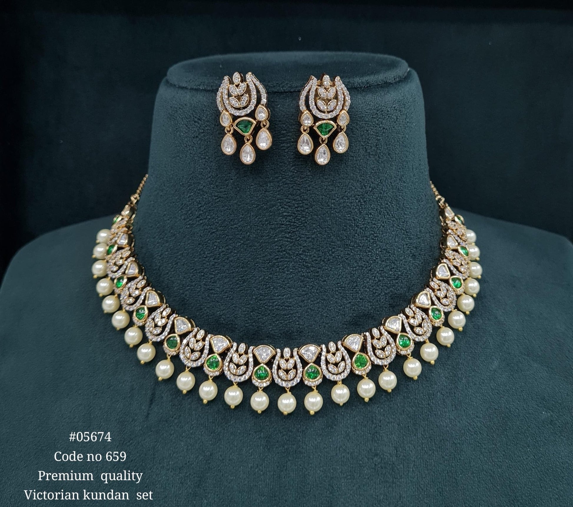 Victorian Necklace 05674 - KRISHNA'S SWETA JEWELLERY