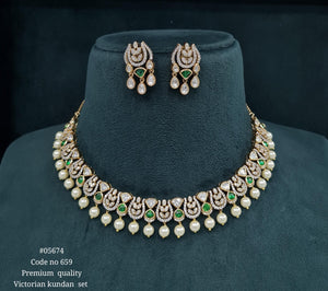 Victorian Necklace 05674 - KRISHNA'S SWETA JEWELLERY