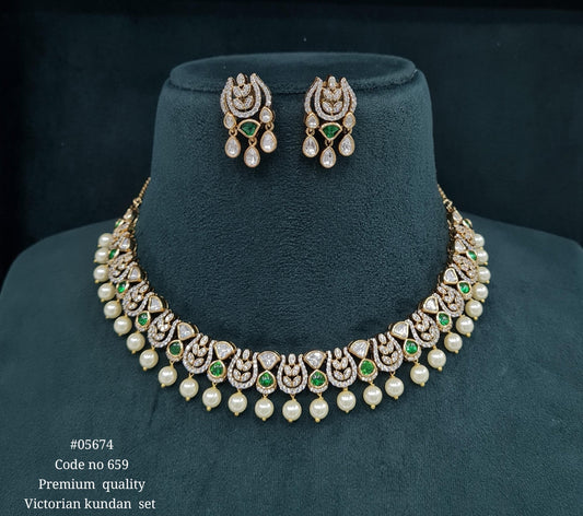 Victorian Necklace 05674 - KRISHNA'S SWETA JEWELLERY