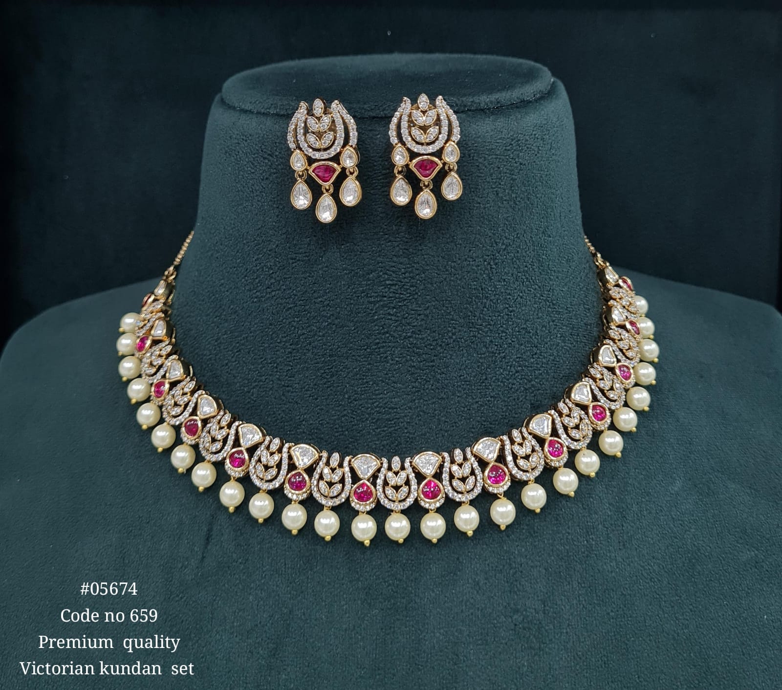 Victorian Necklace 05674 - KRISHNA'S SWETA JEWELLERY