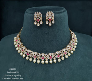 Victorian Necklace 05674 - KRISHNA'S SWETA JEWELLERY