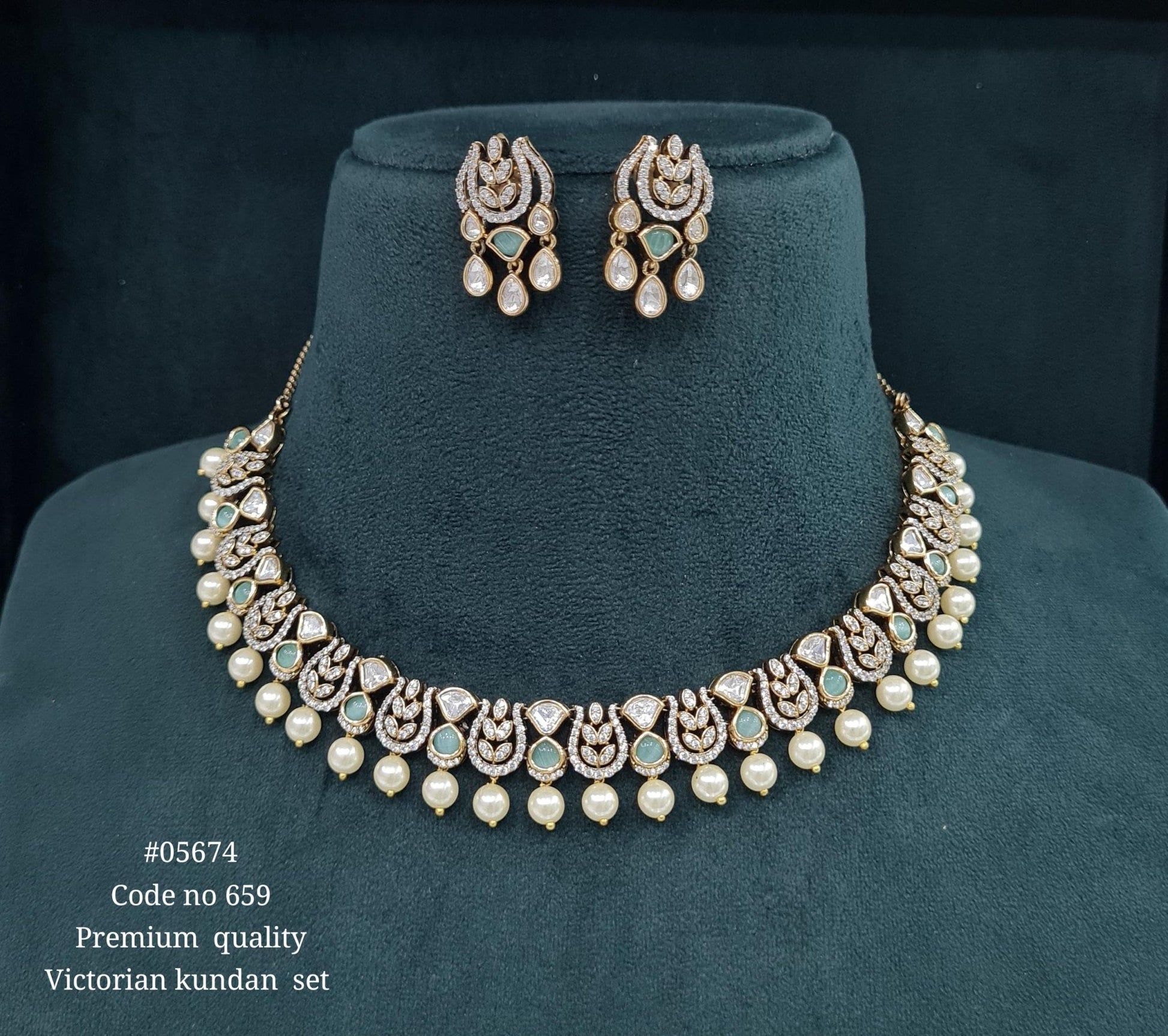 Victorian Necklace 05674 - KRISHNA'S SWETA JEWELLERY