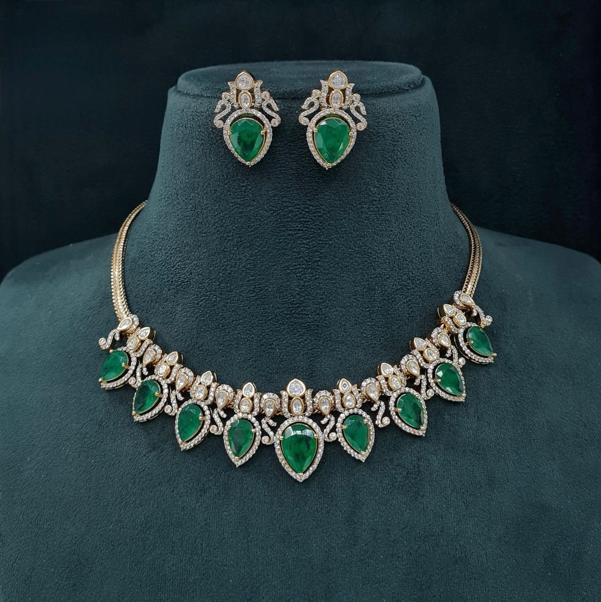Victorian Necklace 06363 - KRISHNA'S SWETA JEWELLERY