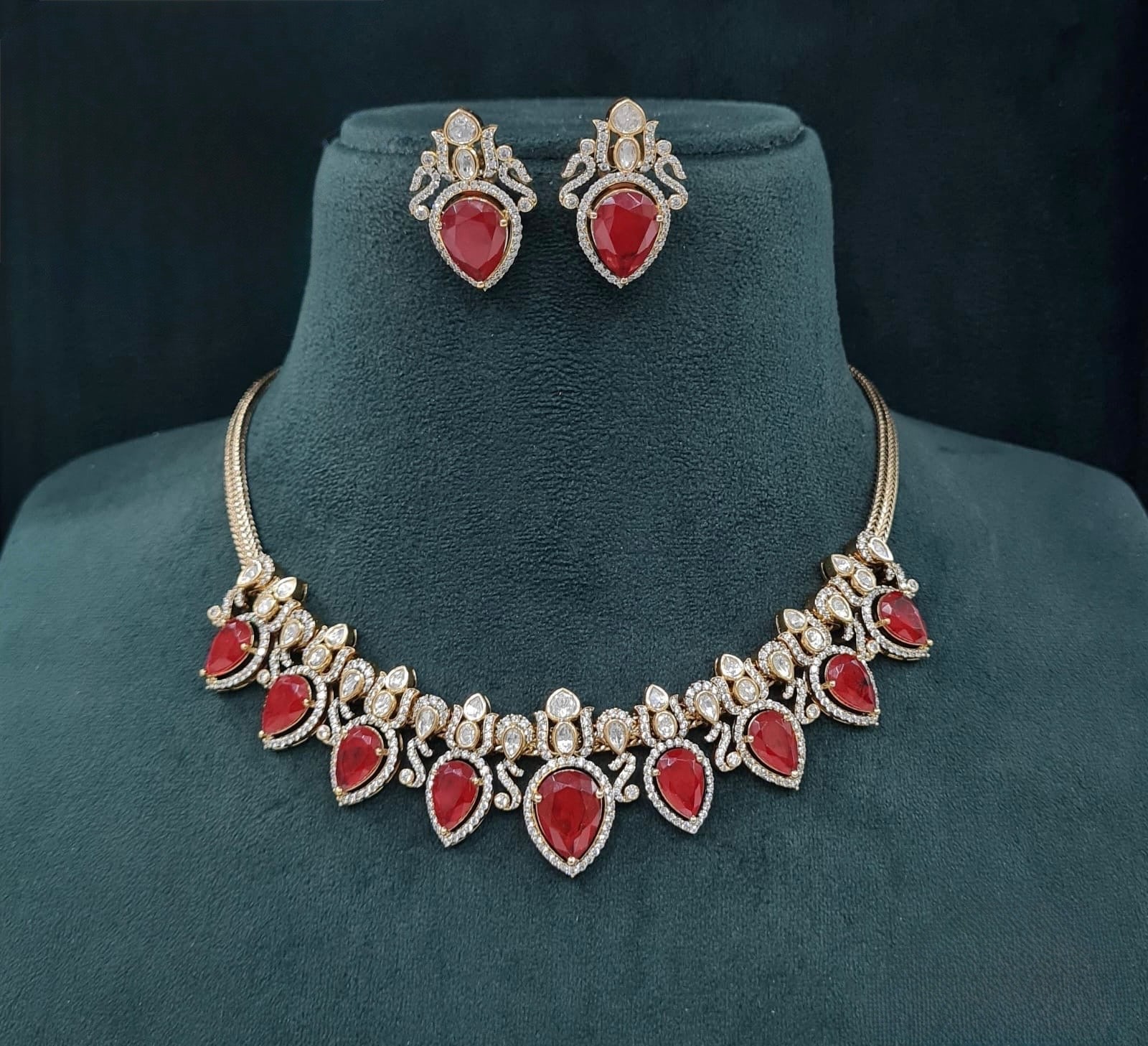 Victorian Necklace 06363 - KRISHNA'S SWETA JEWELLERY