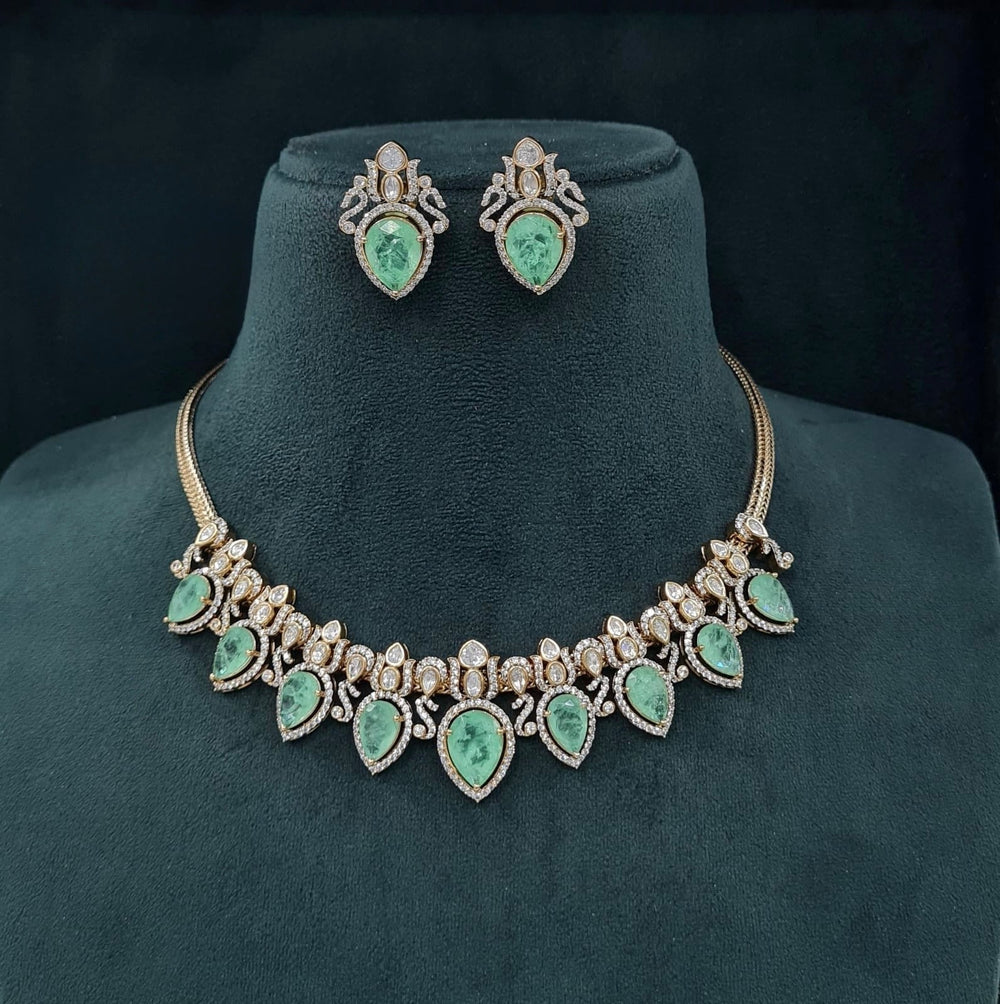 Victorian Necklace 06363 - KRISHNA'S SWETA JEWELLERY
