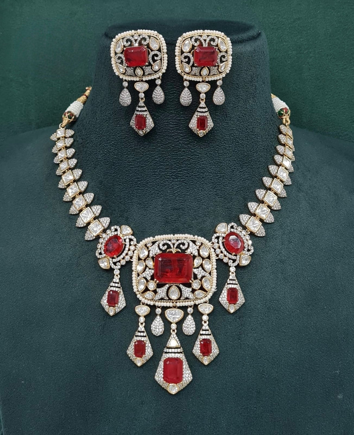 Victorian Necklace 07862 - KRISHNA'S SWETA JEWELLERY