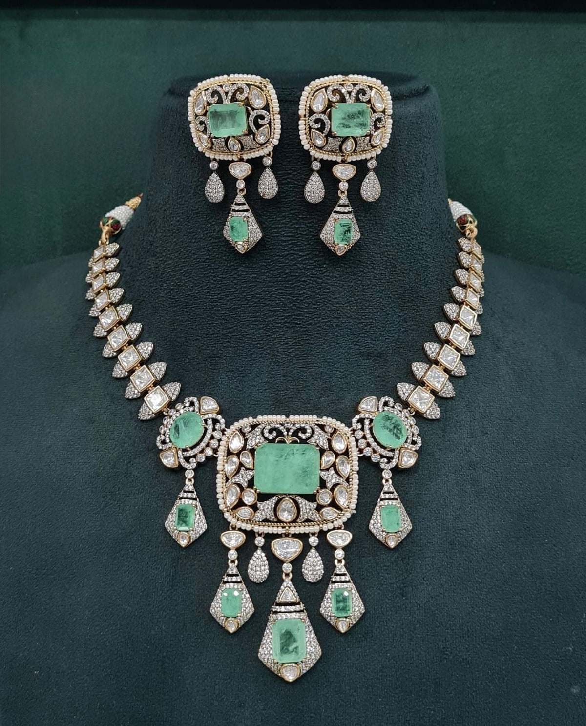 Victorian Necklace 07862 - KRISHNA'S SWETA JEWELLERY