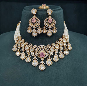 Victorian Necklace 08890 - KRISHNA'S SWETA JEWELLERY