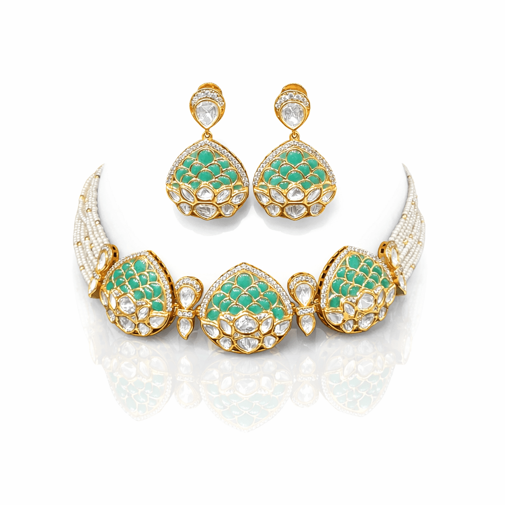 Victorian Necklace 08891 - KRISHNA'S SWETA JEWELLERY