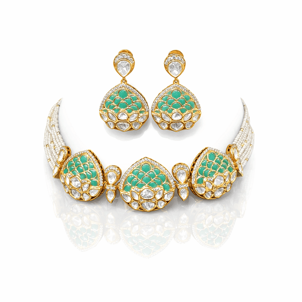 Victorian Necklace 08891 - KRISHNA'S SWETA JEWELLERY