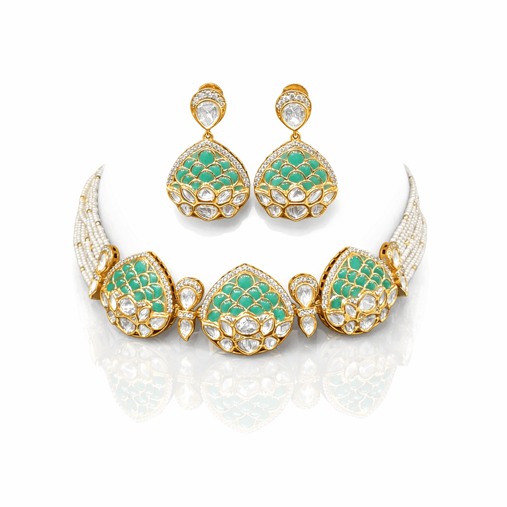 Victorian Necklace 08891 - KRISHNA'S SWETA JEWELLERY