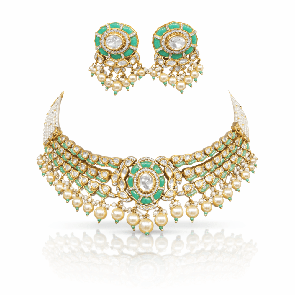Victorian Necklace 08907 - KRISHNA'S SWETA JEWELLERY