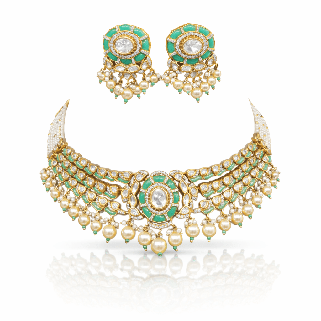 Victorian Necklace 08907 - KRISHNA'S SWETA JEWELLERY
