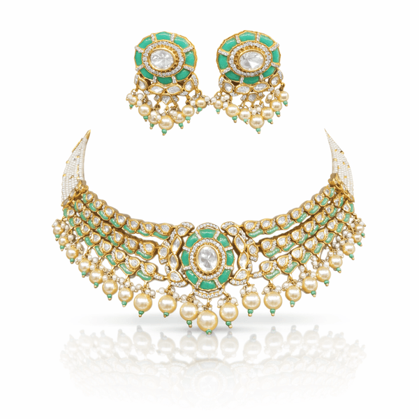 Victorian Necklace 08907 - KRISHNA'S SWETA JEWELLERY