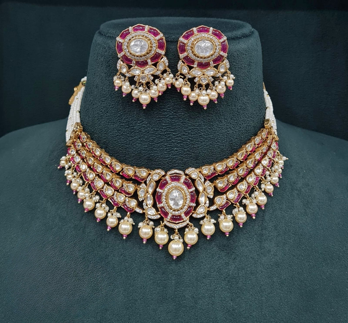Victorian Necklace 08907 - KRISHNA'S SWETA JEWELLERY