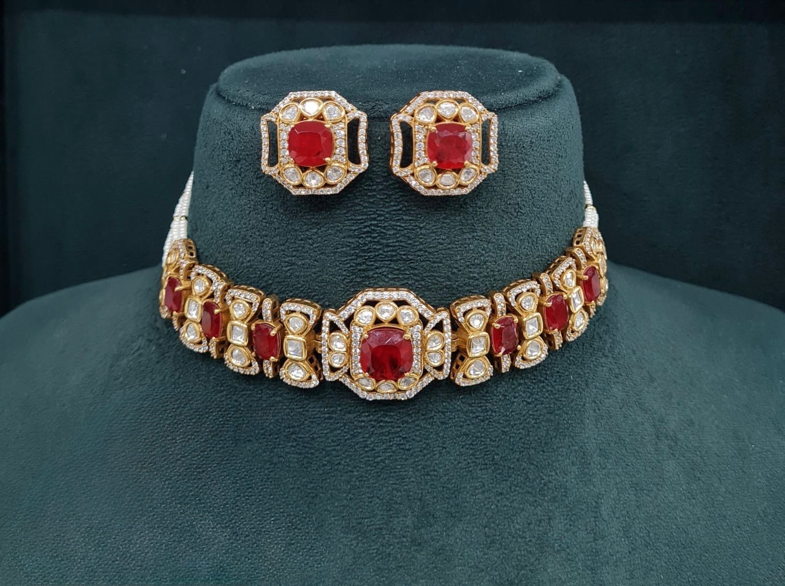 Victorian Necklace 08953 - KRISHNA'S SWETA JEWELLERY