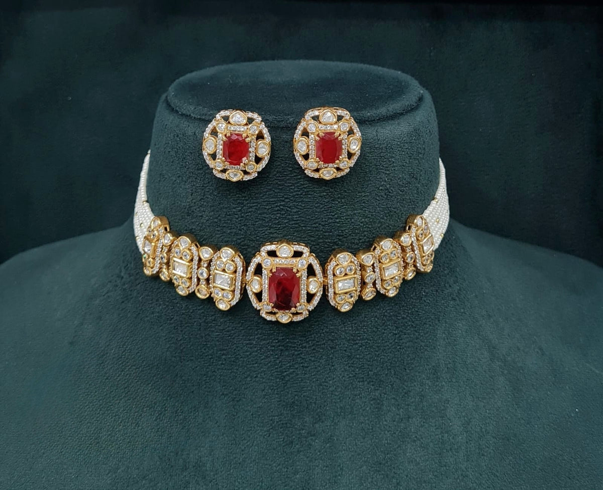 Victorian Necklace 09014 - KRISHNA'S SWETA JEWELLERY