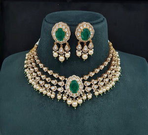 Victorian Necklace 09595 - KRISHNA'S SWETA JEWELLERY