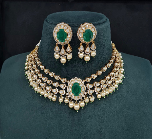 Victorian Necklace 09595 - KRISHNA'S SWETA JEWELLERY