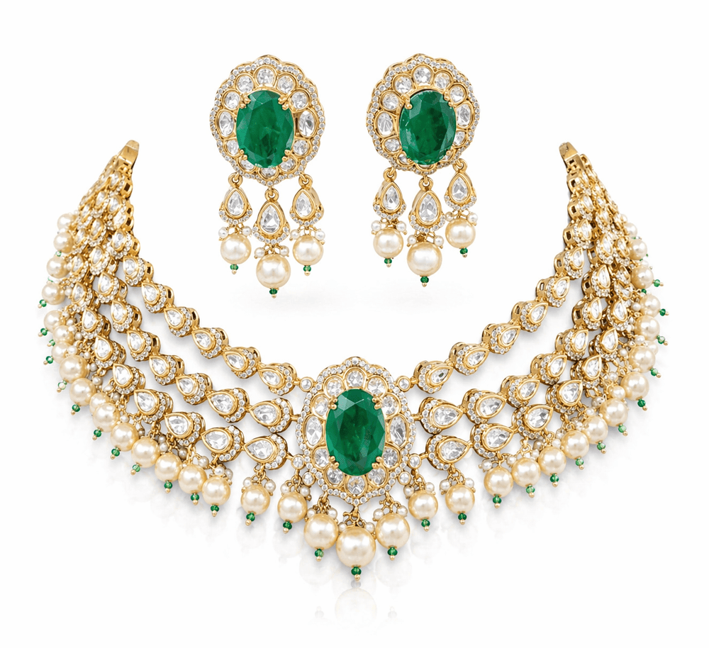 Victorian Necklace 09595 - KRISHNA'S SWETA JEWELLERY