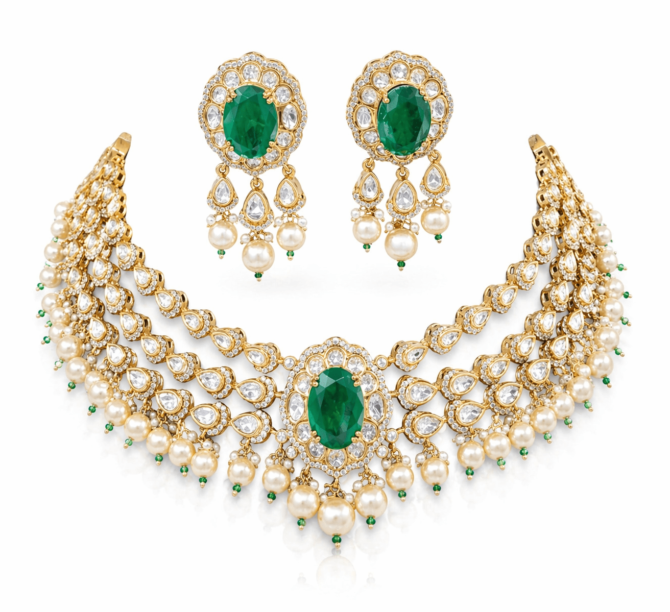 Victorian Necklace 09595 - KRISHNA'S SWETA JEWELLERY