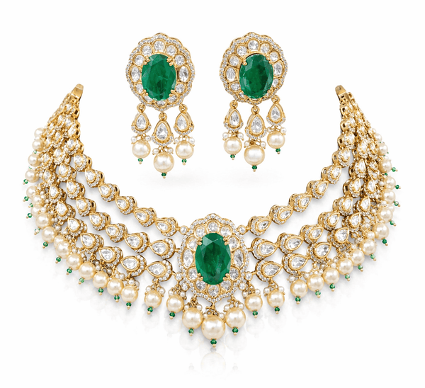 Victorian Necklace 09595 - KRISHNA'S SWETA JEWELLERY