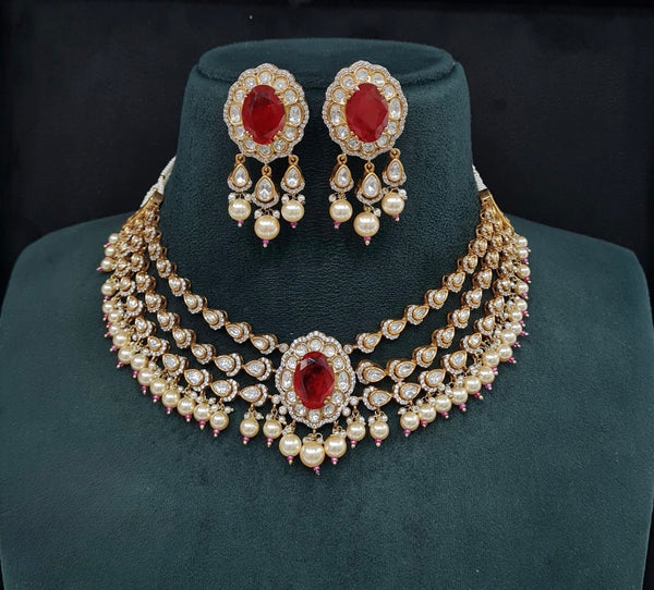 Victorian Necklace 09595 - KRISHNA'S SWETA JEWELLERY