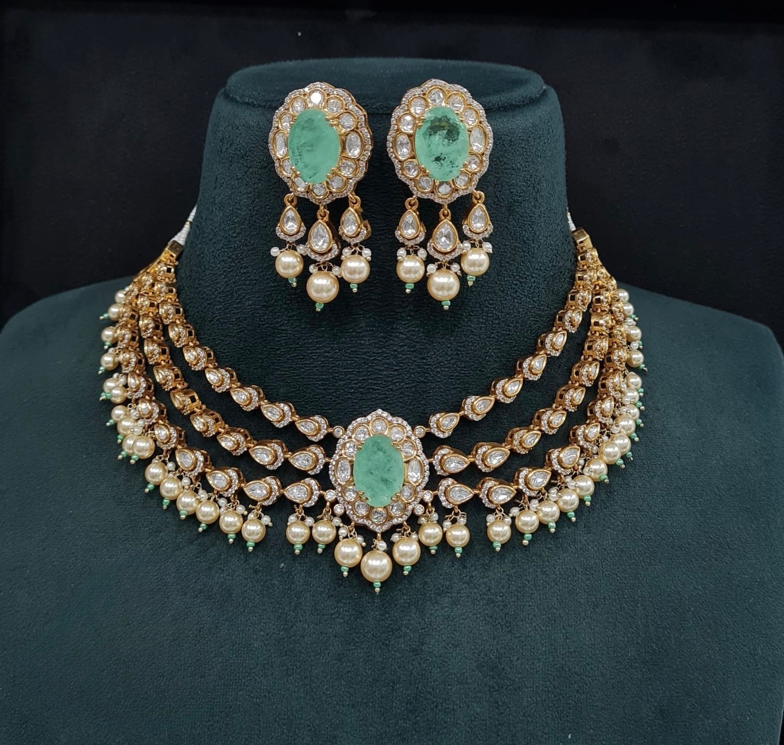 Victorian Necklace 09595 - KRISHNA'S SWETA JEWELLERY