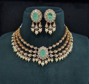 Victorian Necklace 09595 - KRISHNA'S SWETA JEWELLERY