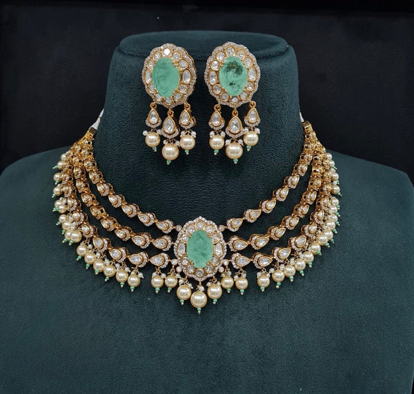 Victorian Necklace 09595 - KRISHNA'S SWETA JEWELLERY