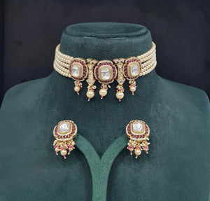 Victorian Necklace 09624 - KRISHNA'S SWETA JEWELLERY
