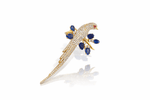 Willow Parrot Brooch 08700 - KRISHNA'S SWETA JEWELLERY