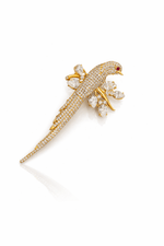 Willow Parrot Brooch 08700 - KRISHNA'S SWETA JEWELLERY