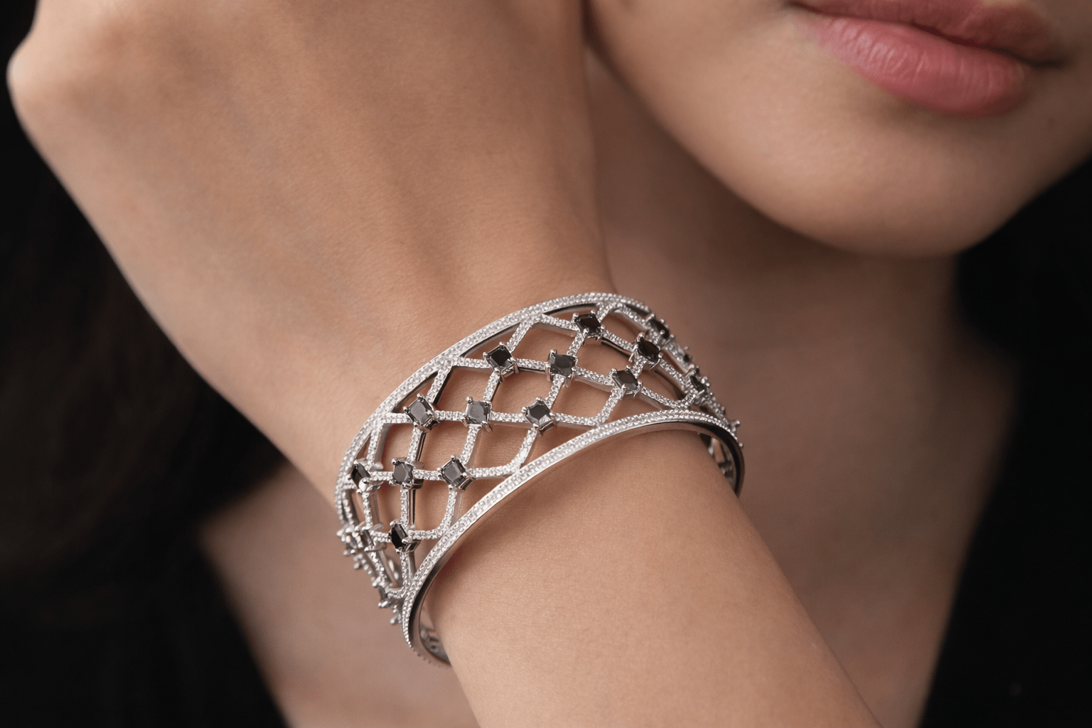 Zarina Mesh Cuff 08245 - KRISHNA'S SWETA JEWELLERY
